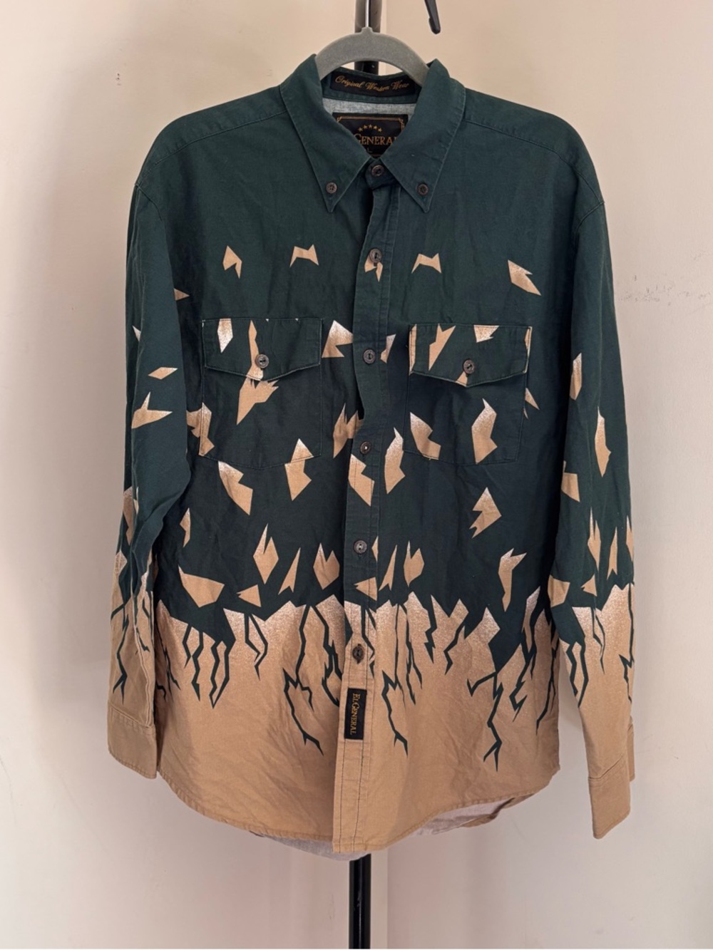 El General Dark Green Shirt with Gold Embroidered Label